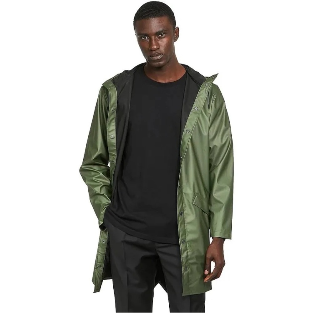 NWT RAINS Long Jacket in Evergreen